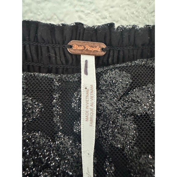 Free People All That Glitters Lace Mini Dress Black Goth Fairy Grunge Large NWOT - Picture 10 of 10
